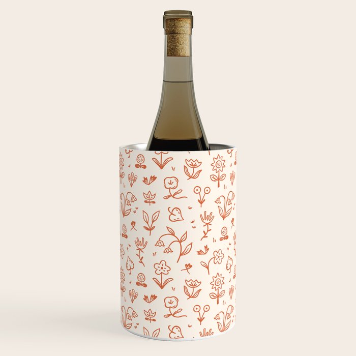 Playful Flower Doodles Wine Chiller Gallery Image 1