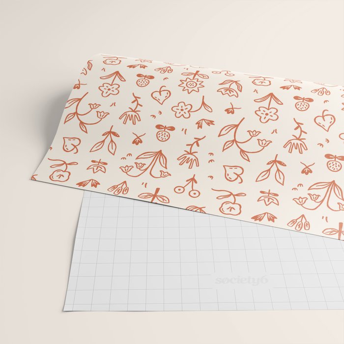 Playful Flower Doodles Wrapping Paper Gallery Image 2