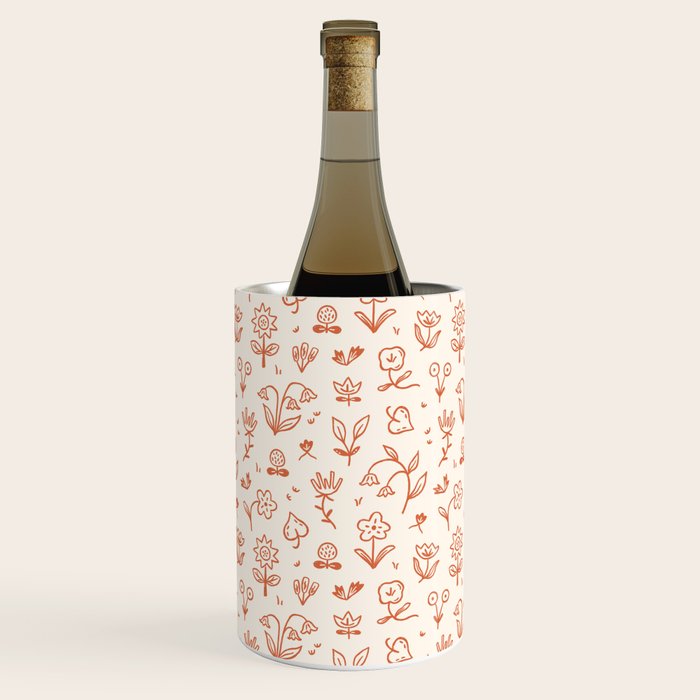 Playful Flower Doodles Wine Chiller Gallery Image 3