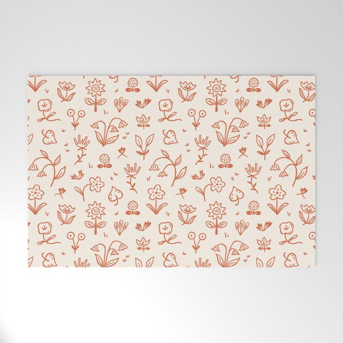 Playful Flower Doodles Welcome Mat Gallery Image 1