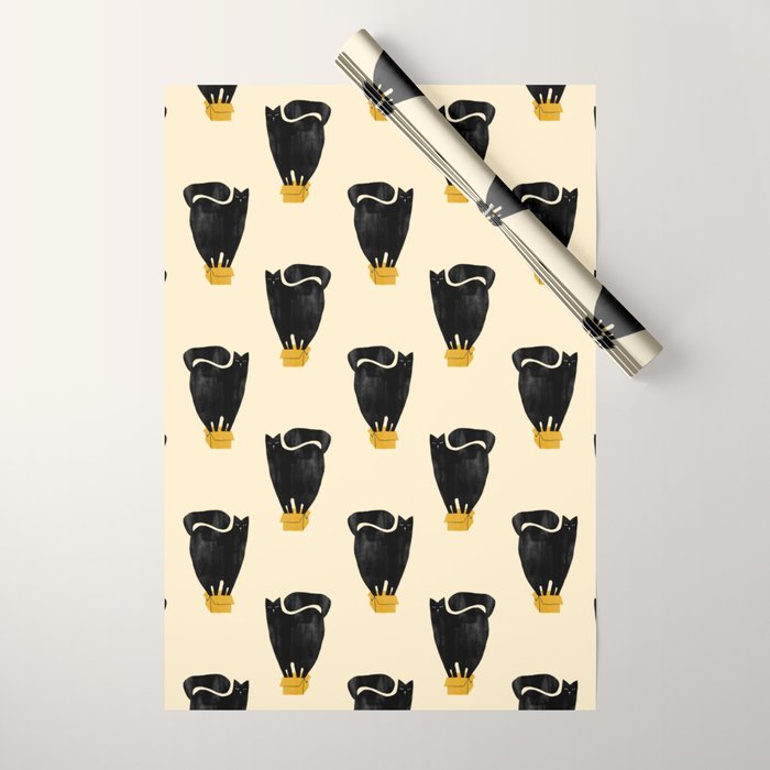 Cat in a box Wrapping Paper Gallery Image 1