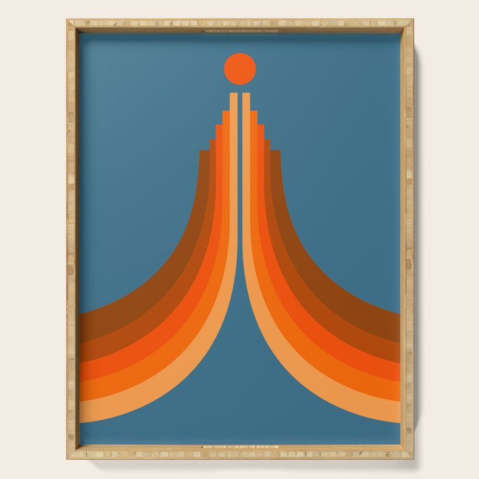 Abstraction_SUN_RISING_RETRO_SPACE_POP_ART_0906S Serving Tray Gallery Image 1