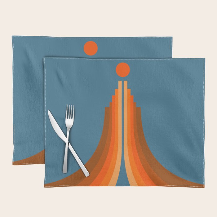 Abstraction_SUN_RISING_RETRO_SPACE_POP_ART_0906S Placemat Gallery Image 1