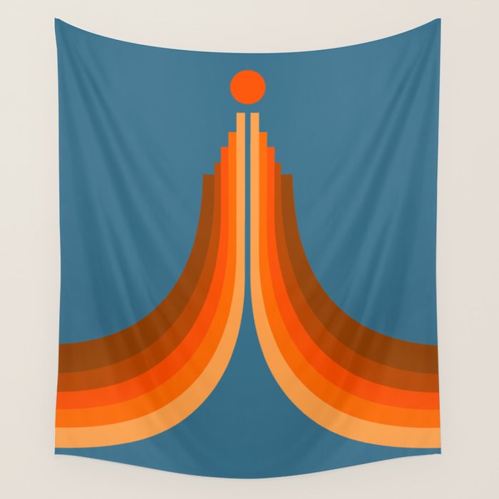 Abstraction_SUN_RISING_RETRO_SPACE_POP_ART_0906S Wall Tapestry Gallery Image 4