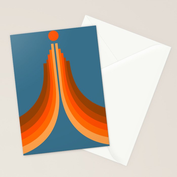 Abstraction_SUN_RISING_RETRO_SPACE_POP_ART_0906S Stationery Card Gallery Image 2