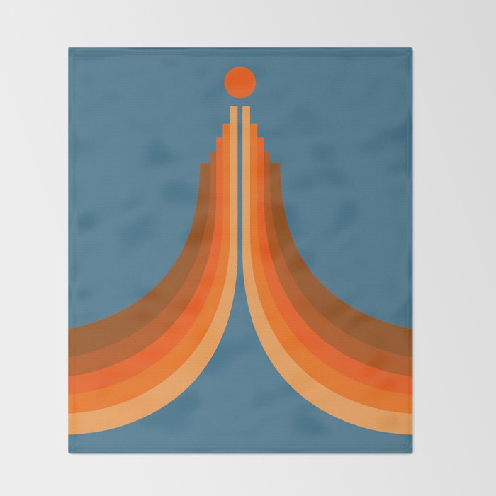 Abstraction_SUN_RISING_RETRO_SPACE_POP_ART_0906S Throw Blanket Gallery Image 2