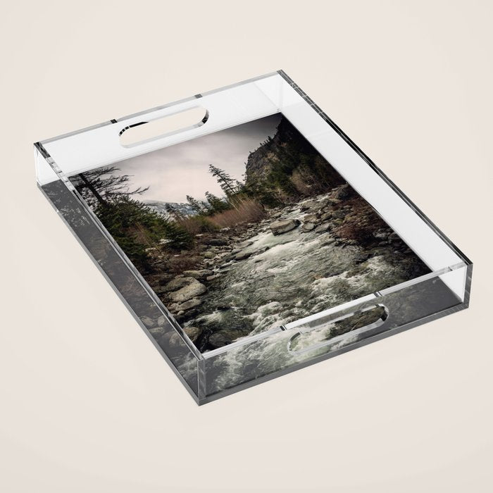 Winter Begins - River Mountain Nature Photography Acrylic Tray Gallery Image 1