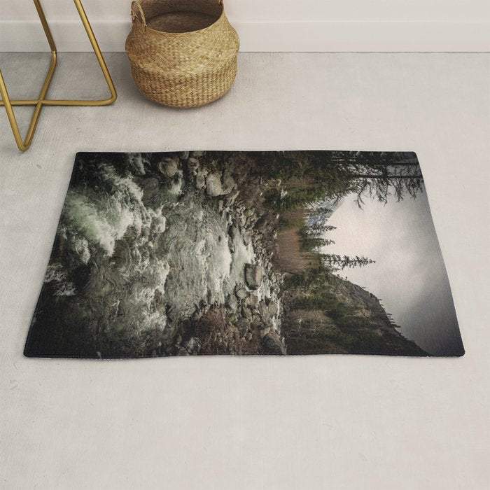 Winter Begins - River Mountain Nature Photography Rug Gallery Image 1