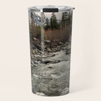 Winter Begins - River Mountain Nature Photography Travel Mug Gallery Image 1