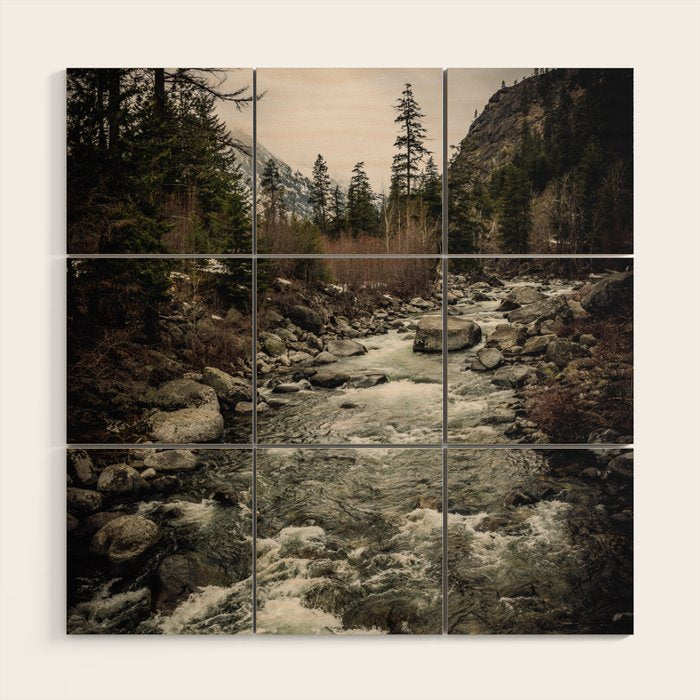 Winter Begins - River Mountain Nature Photography Wood Wall Art Gallery Image 1