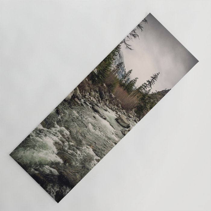 Winter Begins - River Mountain Nature Photography Yoga Mat Gallery Image 1
