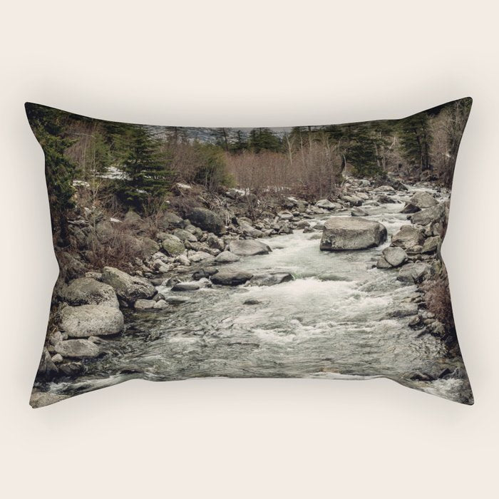 Winter Begins - River Mountain Nature Photography Rectangular Pillow Gallery Image 2