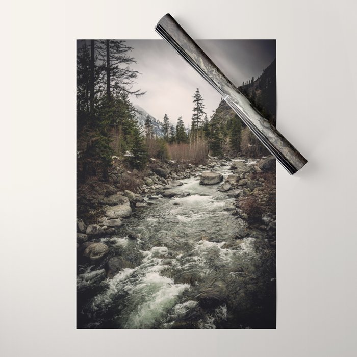Winter Begins - River Mountain Nature Photography Wrapping Paper Gallery Image 1