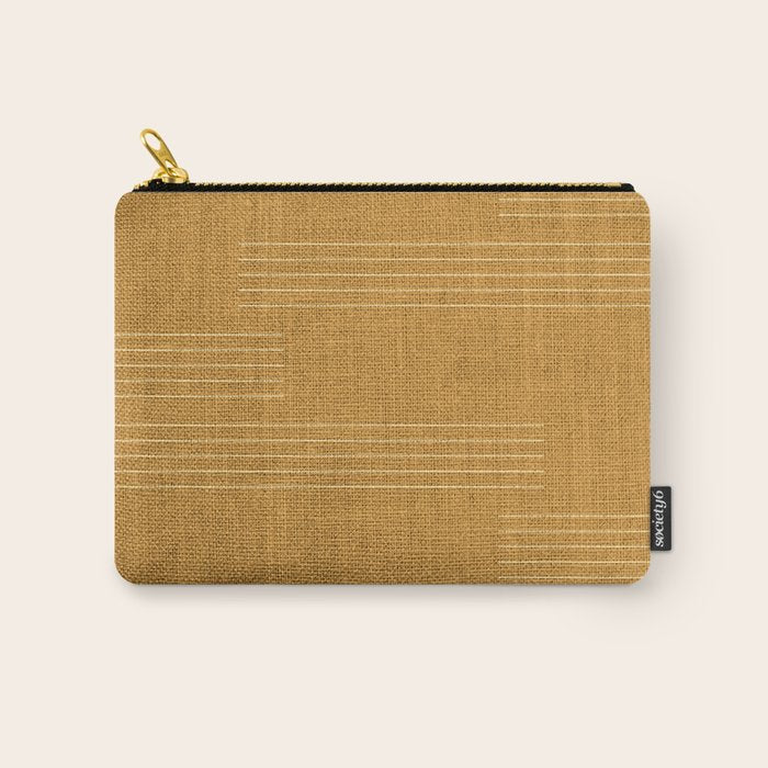 Minimal, Fine Stripe, Pattern, in Yellow Carry All Pouch Gallery Image 1