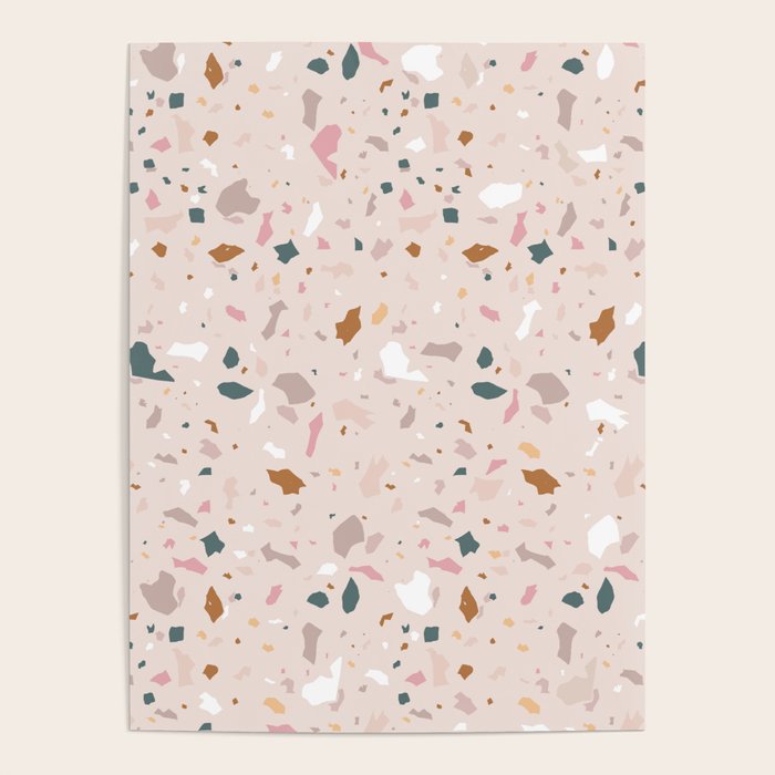 Terrazzo Milenial Pink Rose Quartz Poster Gallery Image 1