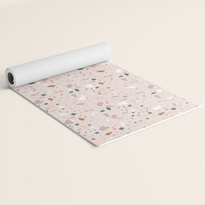 Terrazzo Milenial Pink Rose Quartz Yoga Mat Gallery Image 2