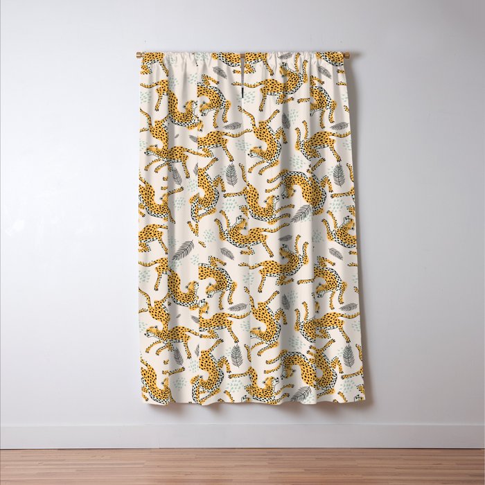 Bohemian jungle cats Window Curtain Gallery Image 3