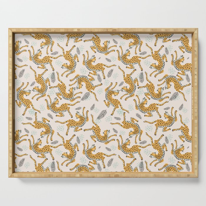 Bohemian jungle cats Serving Tray Gallery Image 1