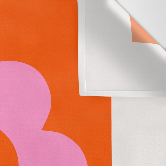 La Fleur | 01 - Retro Floral Print Orange And Pink Aesthetic Preppy Modern Abstract Flower Wall Tapestry Gallery Image 3