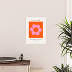 La Fleur | 01 - Retro Floral Print Orange And Pink Aesthetic Preppy Modern Abstract Flower Poster Gallery Image 2