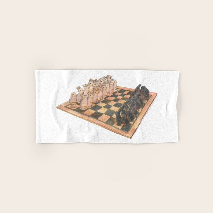 Bunny chess Bath Towel Gallery Image 1