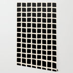 Midcentury Windows Geometric Check Pattern in Black and Almond Cream Wallpaper Gallery Image 2