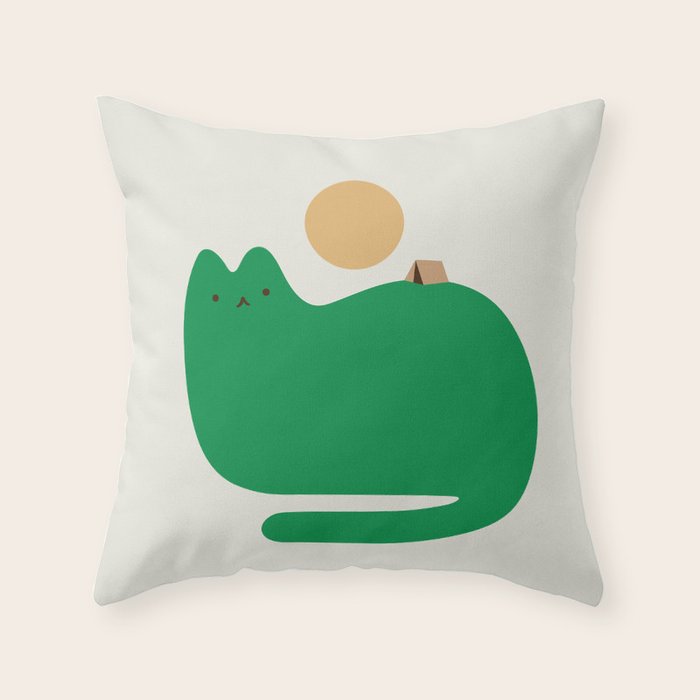 Cat Landscape 118A: Purrfect Campsite A Throw Pillow Gallery Image 6