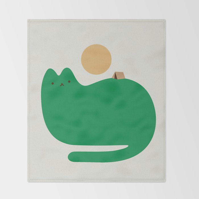 Cat Landscape 118A: Purrfect Campsite A Throw Blanket Gallery Image 2
