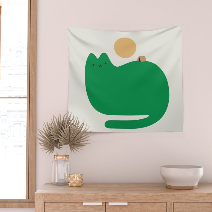 Cat Landscape 118A: Purrfect Campsite A Wall Tapestry Gallery Image 2