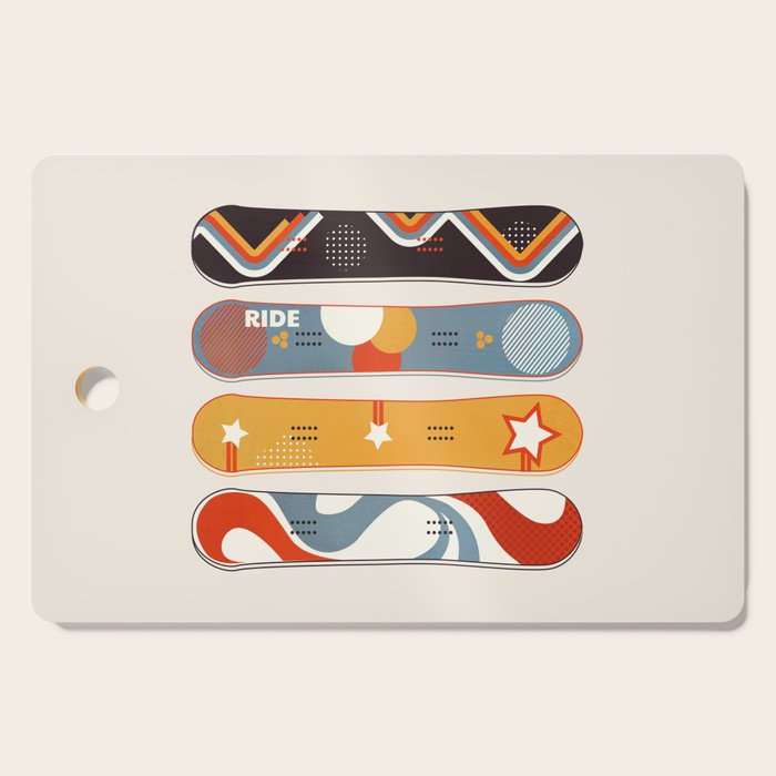 Retro Snowboards  Cutting Board Gallery Image 1