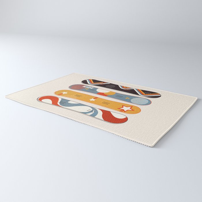 Retro Snowboards  Rug Gallery Image 3