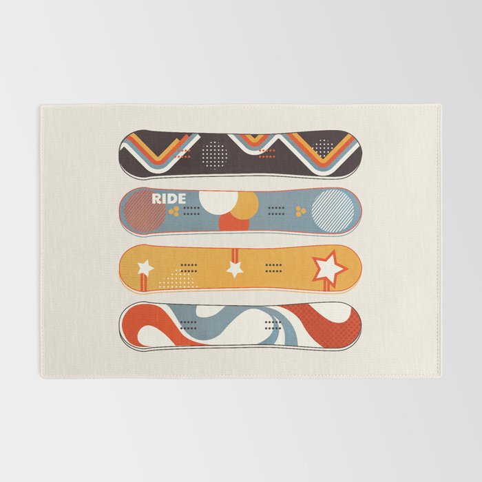 Retro Snowboards  Rug Gallery Image 2