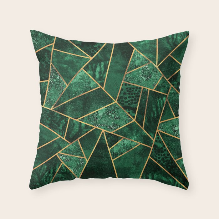 Deep Emerald Throw Pillow Gallery Image 1