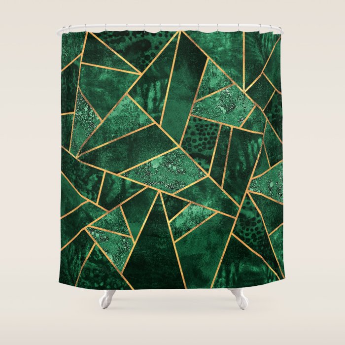 Deep Emerald Shower Curtain Gallery Image 1