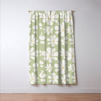 Retro Daisy Pattern - Pastel Green Window Curtain Gallery Image 3