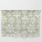 Retro Daisy Pattern - Pastel Green Wall Hanging Gallery Image 1