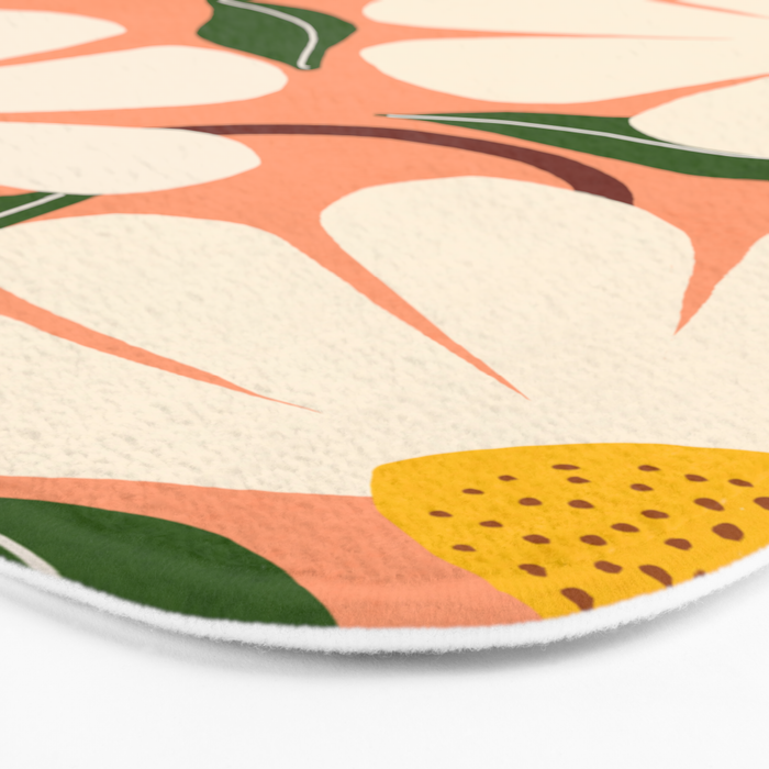 Wild Daisies - peach Bath Mat Gallery Image 3