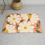 Wild Daisies - peach Rug Gallery Image 1