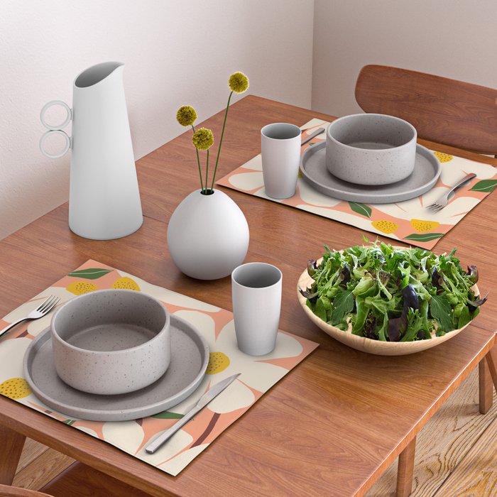 Wild Daisies - peach Placemat Gallery Image 2