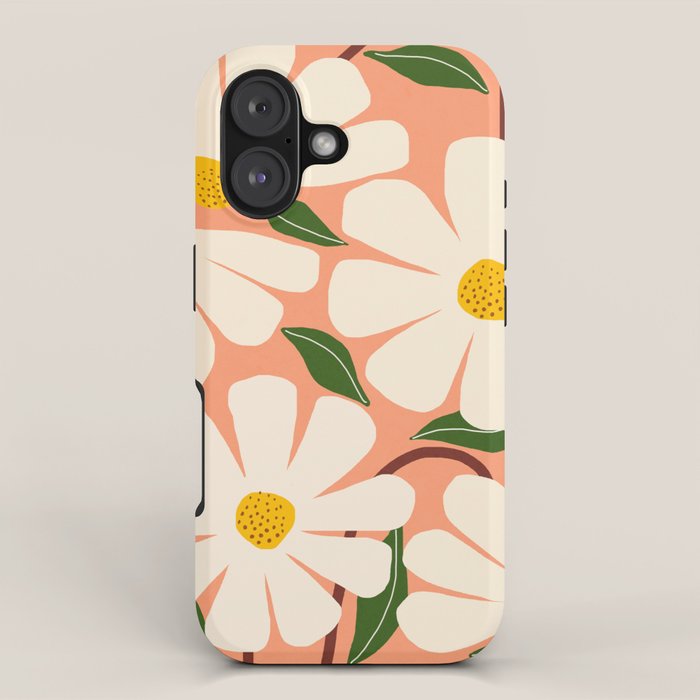 Wild Daisies - peach iPhone Case Gallery Image 1