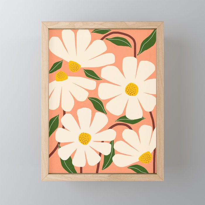 Wild Daisies - peach Mini Art Print Gallery Image 1