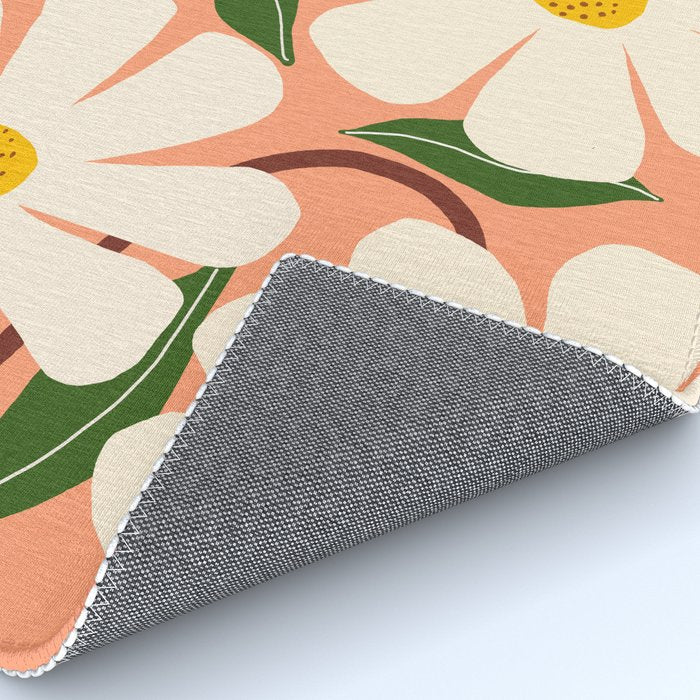 Wild Daisies - peach Rug Gallery Image 4
