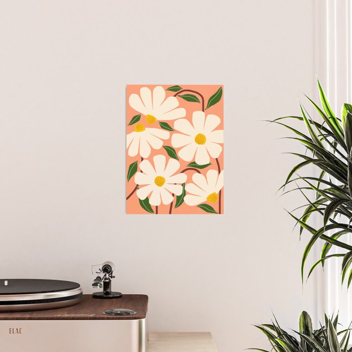 Wild Daisies - peach Poster Gallery Image 2