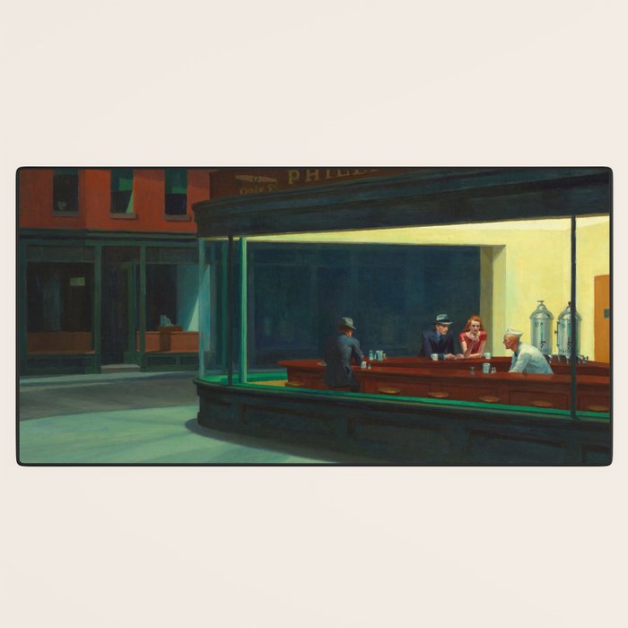 Nighthawks by Edward Hopper Desk Mat Gallery Image 3