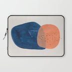 'Twins' Minimalist Modern Mid Century Colorful Navy Blue Tan Shapes by Ejaaz Haniff Laptop Sleeve Gallery Image 1