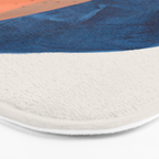 'Twins' Minimalist Modern Mid Century Colorful Navy Blue Tan Shapes by Ejaaz Haniff Bath Mat Gallery Image 3