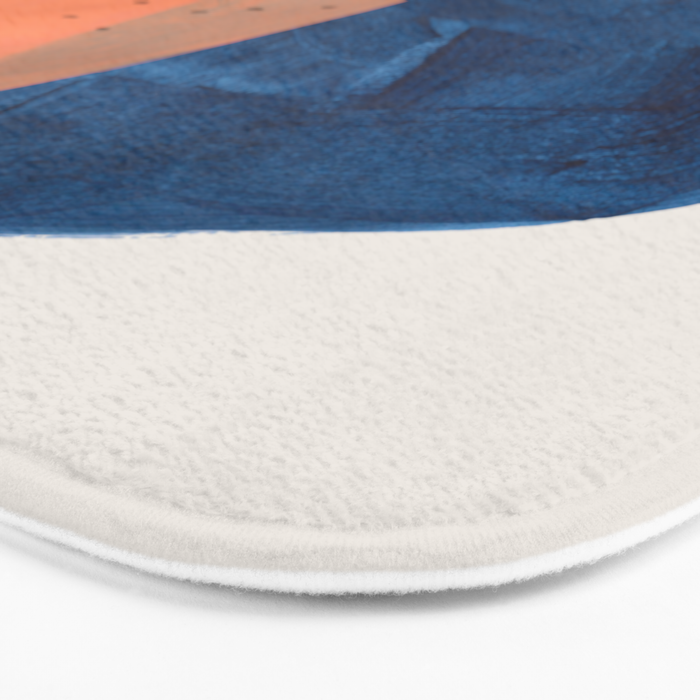 'Twins' Minimalist Modern Mid Century Colorful Navy Blue Tan Shapes by Ejaaz Haniff Bath Mat Gallery Image 3