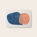 'Twins' Minimalist Modern Mid Century Colorful Navy Blue Tan Shapes by Ejaaz Haniff Bath Mat Gallery Image 1