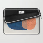 'Twins' Minimalist Modern Mid Century Colorful Navy Blue Tan Shapes by Ejaaz Haniff Laptop Sleeve Gallery Image 2