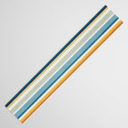 Multicolored Stripes Blue Yellow Orange White Art Table Runner Gallery Image 3